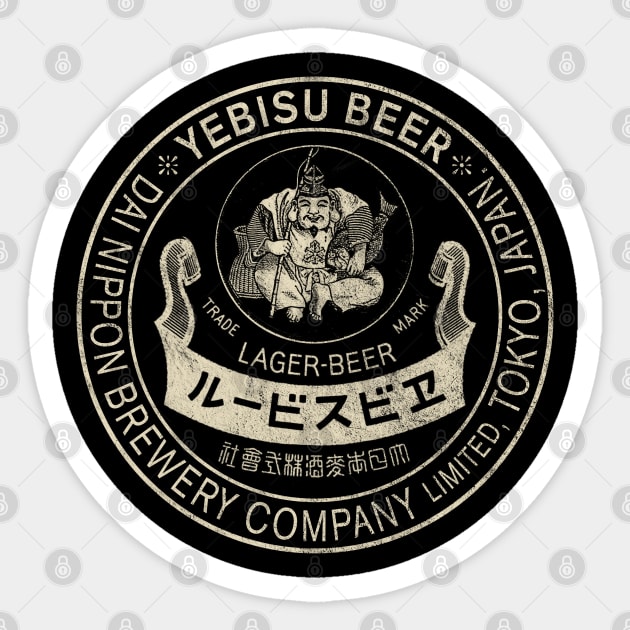 Vintage Yebisu Beer Label Sticker by Buck Tee